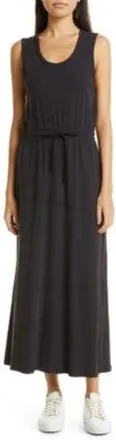 ATM Anthony Thomas Melillo Anthony Thomas Melillo Maxi Dress Womens Black Tie Waist A-Line RED28