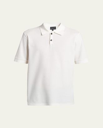 Giorgio Armani Mens Cotton Pique Classic-Fit Polo Shirt