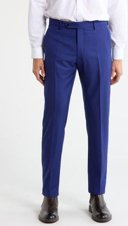 Zanella Noah Classic Serge Wool Straight Leg Pants in Bright Blue at Nordstrom Rack, Size 36