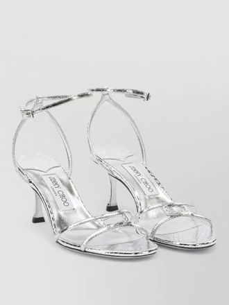 Jimmy Choo London metallic open toe heeled sandals