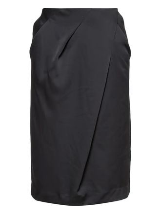 Armani draped skirt - women - Polyester - L - Black