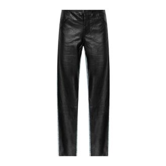 CHRISTOPHER ESBER Troy Deconstruct Leren Jeans - Dames - Broeken - Zwart - Maat: 6XL Katoen
