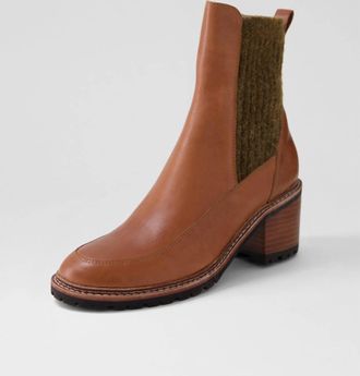 Django & Juliette Womens Barret Boots In Chestnut Leather