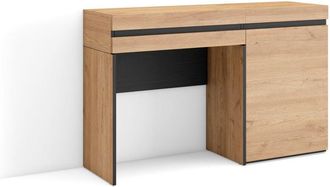 Skraut Home Skraut Home - Tocador, Dormitorio Habitaci&oacute;n, 121x75x35 Cm, Con Caj&oacute;n, Con Almacenamiento, Estilo Moderno, Roble