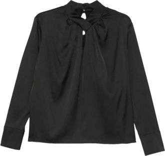 D.exterior Camicetta a maniche lunghe con pieghe - - Blouses & Shirts - Donna - Nero - S