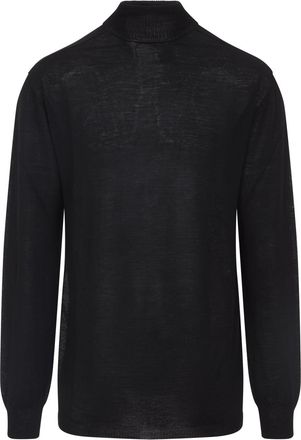 Rick Owens Black Oversized Turtle Wool Pullover-Uomo
