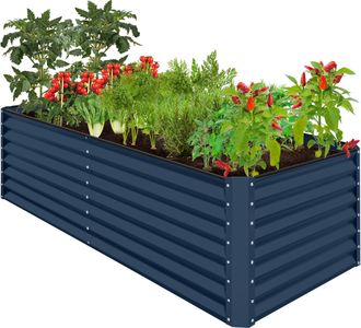 Best Choice Products 8x4x2ft Outdoor Metal Raised Garden Bed for Vegetables Flowers Herbs