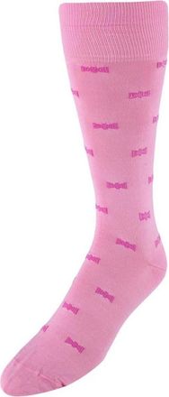 Trafalgar Store Dapper Bow Tie Novelty Mid Calf Mercerized Cotton Socks in Pink at Nordstrom