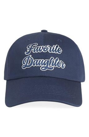 Favorite Daughter The Script Logo Baseball Cap in Navy at Nordstrom
