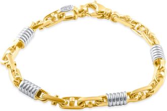 Pompeii3 Mens Solid Designer Mariner 14k Gold (28grams) or Platinum (45gram) Two Tone 5.5mm Bracelet 8