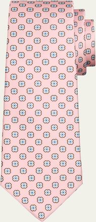 Kiton Mens Floral Medallion Silk 7-Fold Tie