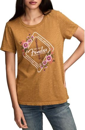 Lucky Brand Fender Floral Graphic T-Shirt in Golden Brown at Nordstrom, Size X-Large
