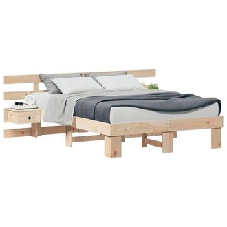 Berkfield Home Modern with Drawer Brown 120 x 190 cm Solid pine wood in Beige