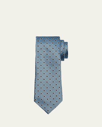 Ermenegildo Zegna Mens Woven Medallion Tie