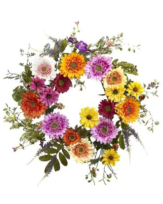 Nearly Natural 26In African Sunflower Wreath