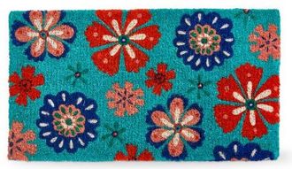 Tag Eclectic Fun Flower Multi Coir Doormat 30x17x1 in in Blue at Nordstrom, Size Medium