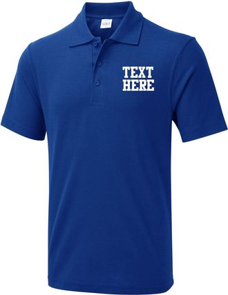 Generic Personalised Polo Shirt Office Polo Shirt Emrboidered Workwear Uniform Choice Any Colors Any Sizes Adult Unisex Top (Royal, M, m)