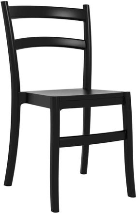 Clp Silla de jard&iacute;n apilable en pl&aacute;stico negro