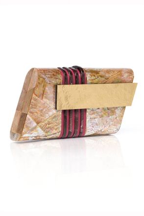 Emm Kuo Womens Joa Clutch In Burgandy