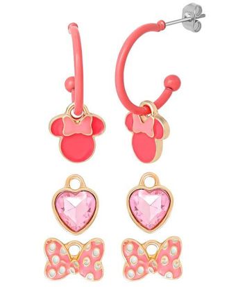 Disney Minnie Mouse Pink Bow Charm Hoop Earring Set, 3 Charms and 1 Hoop at Nordstrom