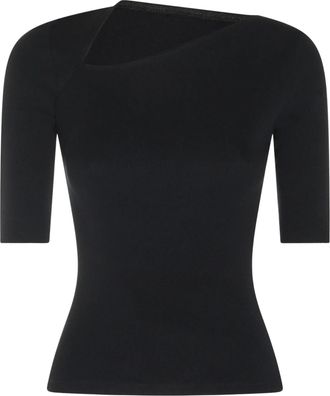 Maison Margiela Asymmetrical Ribbed Knit Fitted Top