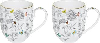 Easy Life Juego de 2 tazas 300 ml FLEURS ET PAPILLONS