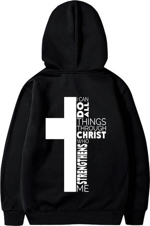 Generic Mens Christian Religious Hoodies Workou Graphic Anime Hooded Outfits Y2K Long Sleeve Clothes Cute Personalized with Designs Fall Vintage Cartoon Trend