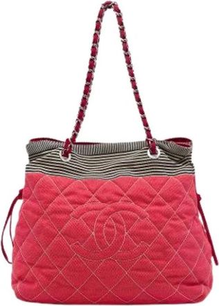 Chanel Pre-owned Denim chanel-bags - Dames - Vintage Tas - Rood - ONE Size - Denim - Vintage