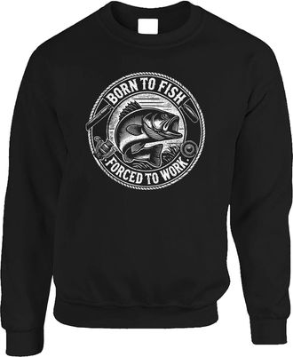 Bang Tidy Clothing Fishing Gifts for Men - Born to Fish Funny Sweatshirt for Him - Mens Fisherman Clothing SWT-Black-XXL