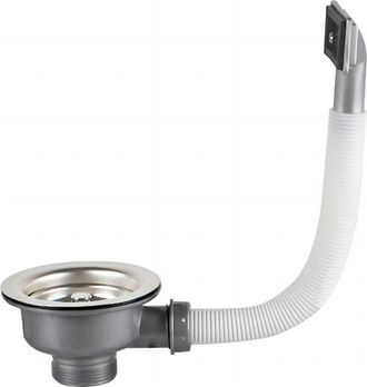 OEM Desag&uuml;e De Fregadero Con Cesta De Rebosadero Cuadrada, 110 Mm (1.5), Acero Inoxidable, Acero Inoxidable + Abs, Desag&uuml;e + Cesta