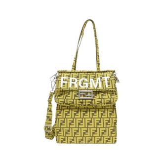 Fendi Pre-owned Handbags, unisex, Yellow, Size: ONE SIZE Pre-owned Vintage Canvas Handbag