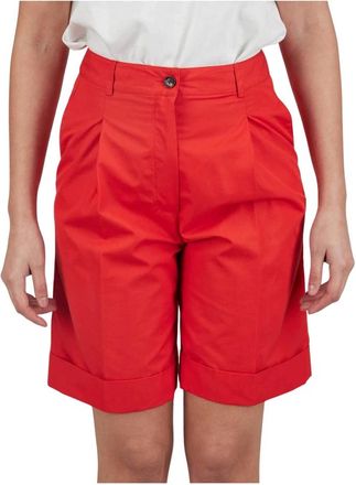 Kiton Korte Broeken, Dames, Rood, S, Katoen, Cotton Short Pants