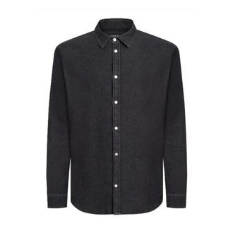 Dondup Denim Shirts, male, Black, Size: L camicie Poliestere