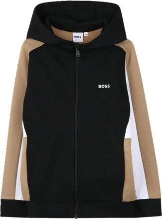 HUGO BOSS Kids Sweatshirts, male, Multicolor, 4 Y, Kids Zip Hooded Top in Black
