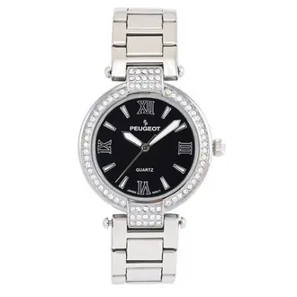 Peugeot T Bar European Crystal Bracelet Watch- 38MM in Black at Nordstrom