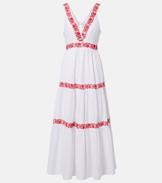 Heidi Klein Petalia embroidered cotton maxi dress
