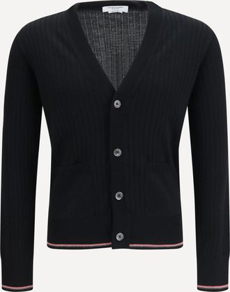 Thom Browne Ribbed merino wool Cardigan Male 2
