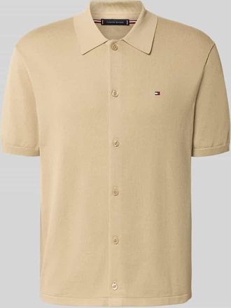 Tommy Hilfiger Regular Fit Overshirt aus reinem Baumwoll-Strick in Beige, Größe XXXL
