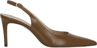 Stuart Weitzman Brown Power 75 Ankle Strap Slingback Pumps