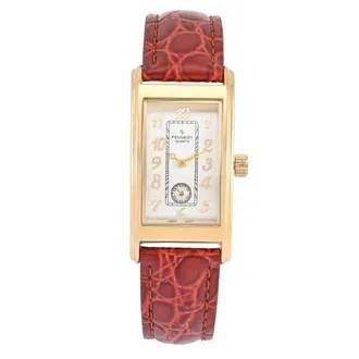 Peugeot Vintage Small Remote Sweep Leather Watch- 38x24MM in Brown at Nordstrom