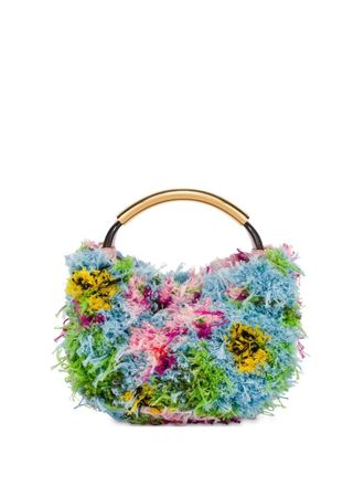 Moschino Borsa a spalla a fiori - Blu