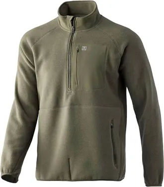 Huk Mens Waypoint Fleece 1/2 Zip Jacket In Moss
