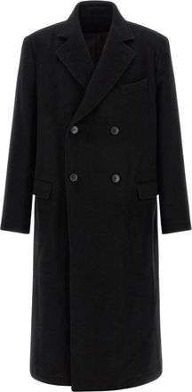 Mfpen Jassen, Heren, Zwart, L, Wol, Conference Double-Breasted Coat
