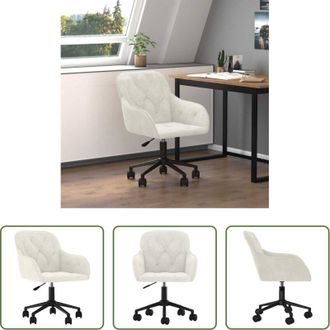 vidaXL vidaXL Sedia da ufficio con rotelle - Sedia da Ufficio Girevole Crema in Velluto