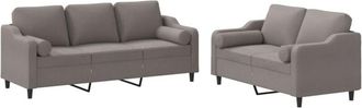 vidaXL Vidaxl - Juego De Sof&aacute;s Con Cojines 2 Piezas Tela Gris Taupe