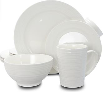 Gibson Home Amelia Court 16 Piece Dinnerware Set Embossed in White at Nordstrom