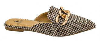 Corkys Footwear Womens Playin For Keeps Slip-On Flats In Black & Tan Houndstooth
