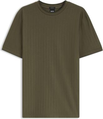 BOSS Regular-fit T-shirt in striped cotton