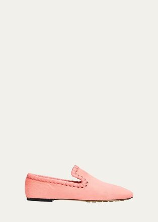 Bottega Veneta Kebir Calf Hair Whipstitch Loafers