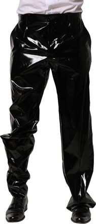 Dolce & Gabbana Black Nylon Straight Men Pants Elastane